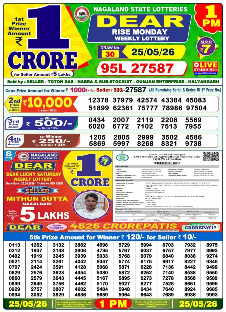 Nagaland Dear Lottery Result: The Growing Popularity of India’s Trusted Lottery System